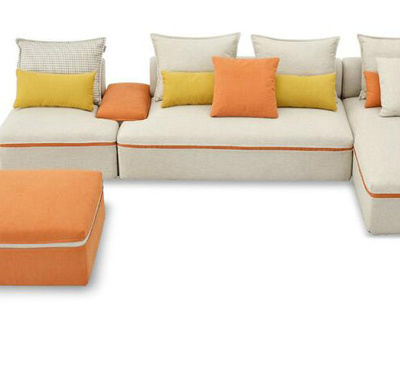 联邦家私F15801模组布艺沙发 现代家居空间的灵动组合艺术